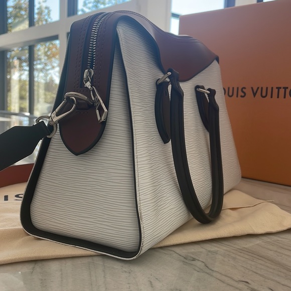 Louis Vuitton Tuileries- white Epi leather with black / brown  GORGEOUS BAG! - Picture 10 of 12